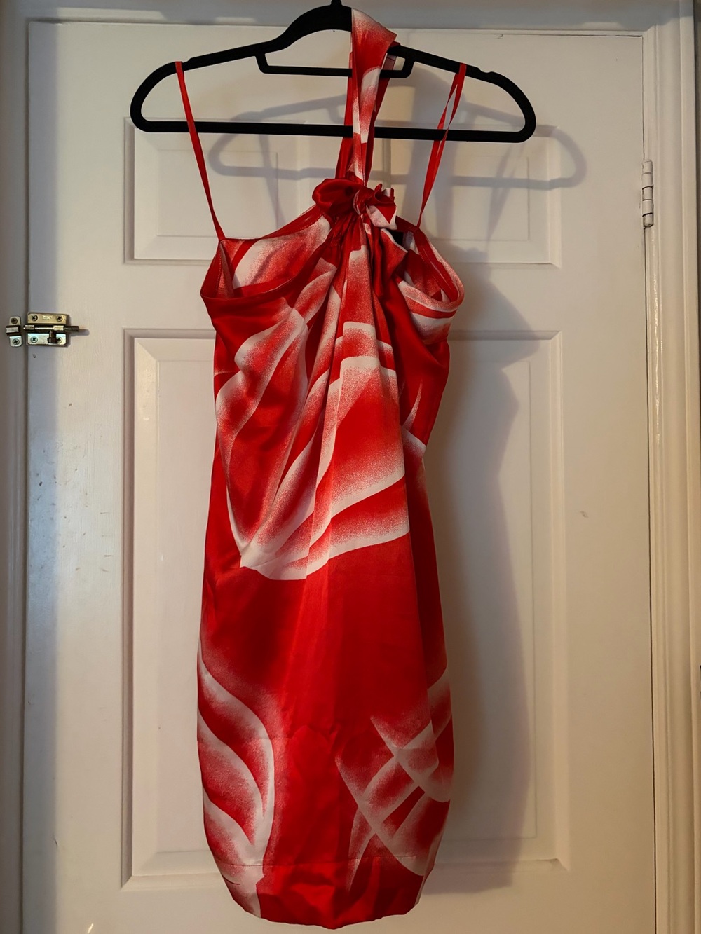 BCBGMaxAzria Red and White Silk Dress